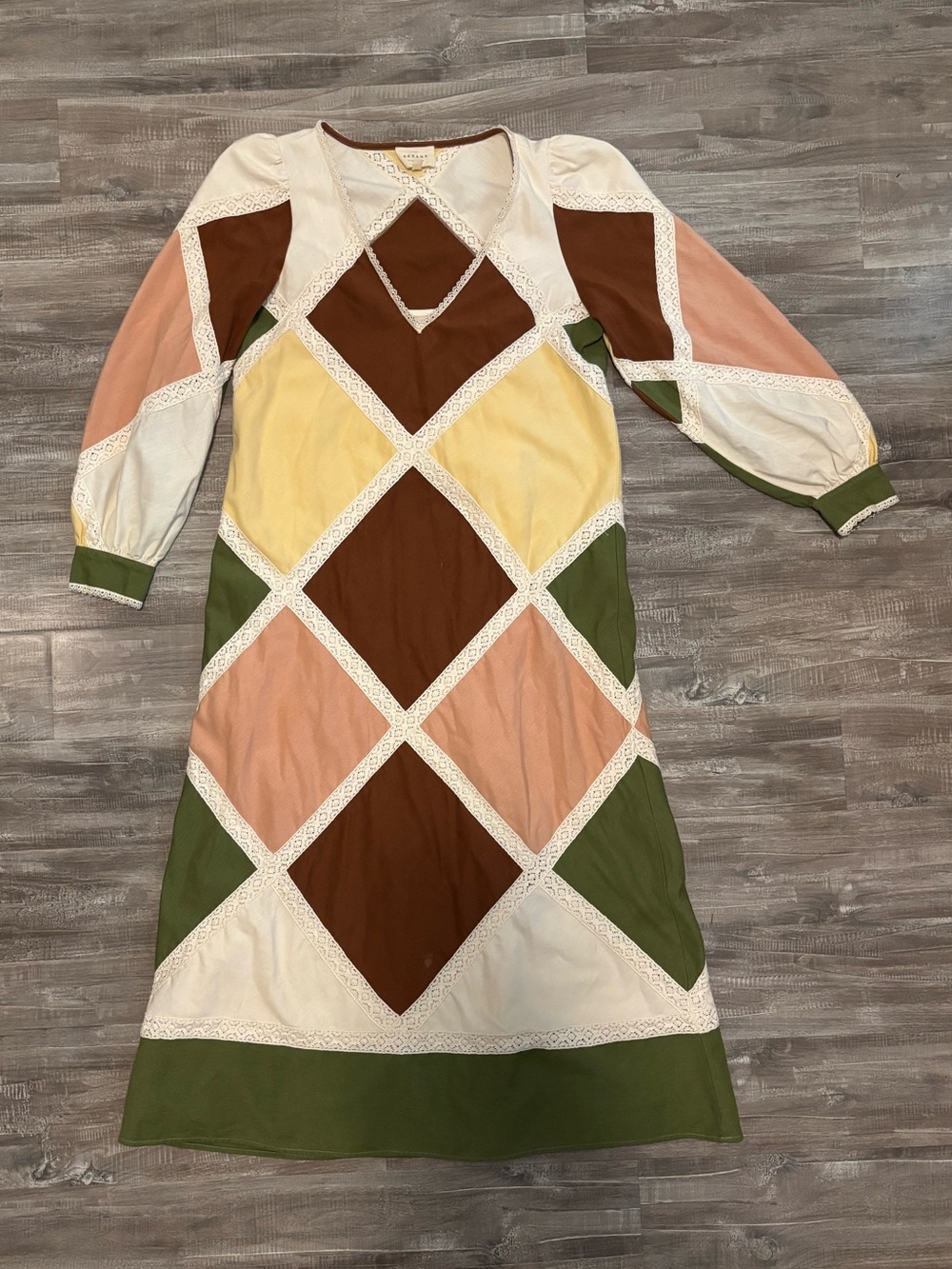 Sezane Edwina Patchwork Dress Size 40 8 M